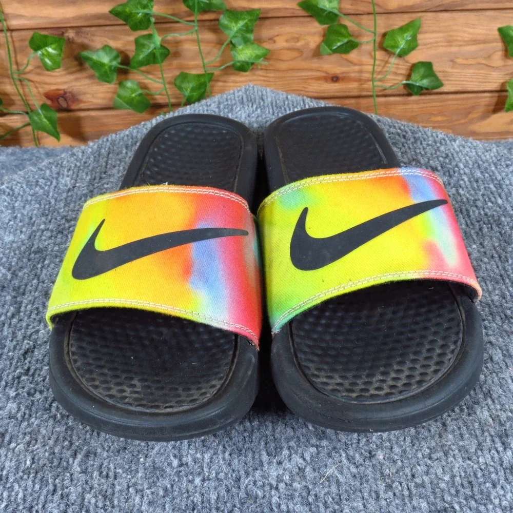 Nike Benassi JDI Print Men Slide Sandals Size 6 Casual Beach Tie‎ Dye Multi